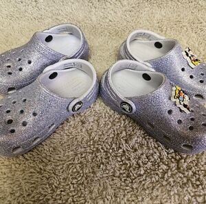Kids Glitter Croc Shoes - Lavender Glitter